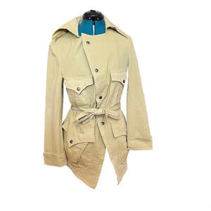Hache Lime Green Waist Tie Front Button Overcoat VV
